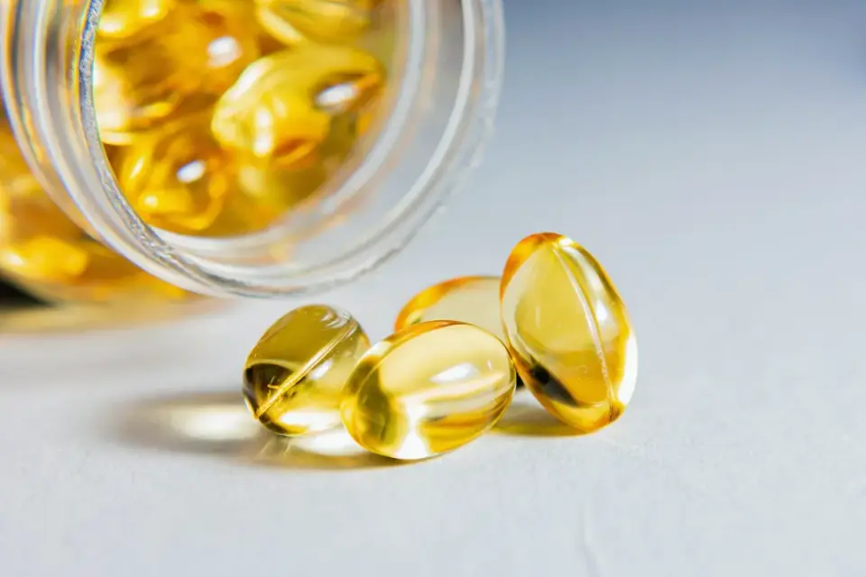A close-up view of a supplement ingredient label with formulation details
